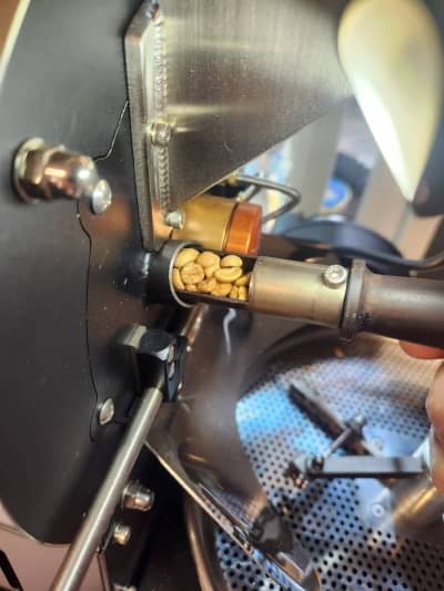roasting coffee